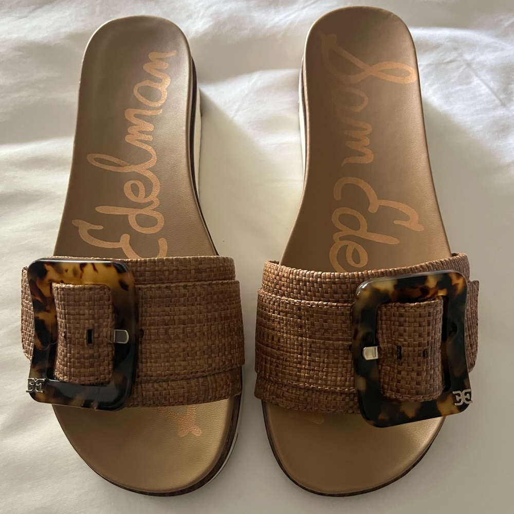 Sam Edelman Brown Woven Slide Sandals size 7